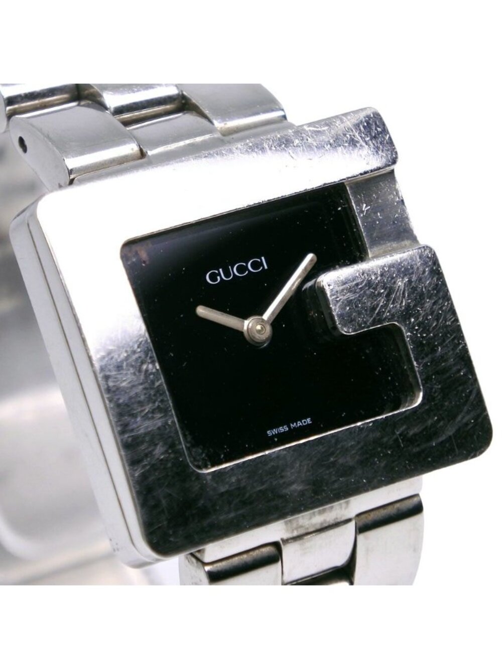 Gucci Watch Stainless Steel Quartz Analog Display Boys Black Dial - Picture 3 of 9